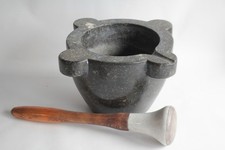 Grand mortier marbre noir