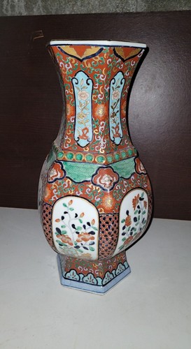 Vase chinois ancien hexagonal - vase,