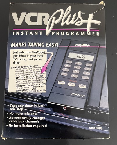 Vcr plus instant programmer - vcr, plus+