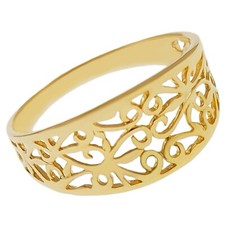 Bague ajourée Plaqué Or 18 carats - Taille 68 Disponible - Femme