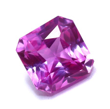 Saphir Rose De Ceylan Pierre Précieuse Loose Taille Asscher 7,10 Ct Parfait