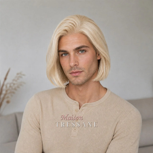 Perruque homme blond lisse - blond,,
