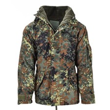 Mil-Tec Parka Homme Imperméable Avec Doublure Polaire Camouflage Flecktarn