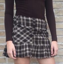 Mini Jupe Camaïeu 36 Marron à Carreaux ultra courte Vêtement Hivers Femme sexy