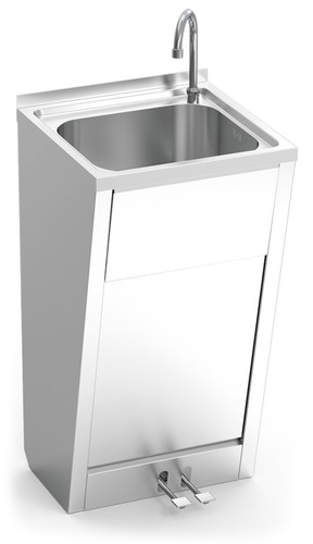 Lave mains inox sur - , pied