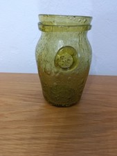  Vase vert Bouteille bullé Biot signé TBE