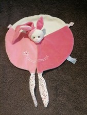 doudou plat lapin crème rose
