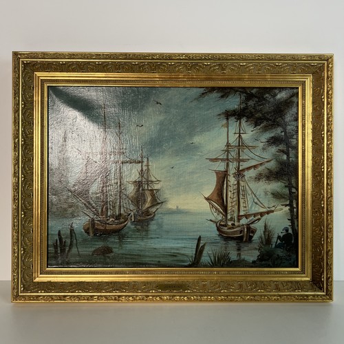 Tableau ancien marine bruges - ancien,, marine,