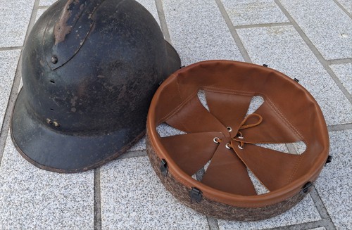 Ww2 coiffe cuir intérieur - ww2,