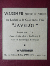 1958 PUB WASSMER AVIATION ISSOIRE SOARING PLANEUR JAVELOT VOL A VOILE AD