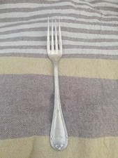 Ancienne Fourchette CHRISTOFLE RUBAN Argentee Plaque Argent Vintage Menagere