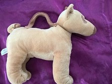 doudou peluche sac à main chien marron creme 30 x 35 cm france gift TBE
