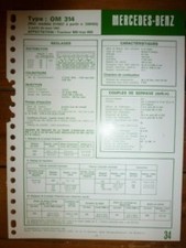 OM314 - 319457 dep 338402 03/83 - Fiche Technique Mercedes