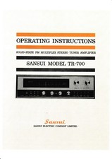 Instructions D'Utilisation - Manuel D'Exploitation Pour SANSUI TR-700