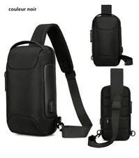 Sacoche de poitrine anti-vol en Tissu pour homme, sac avec chargement USB