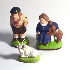 3 SANTON Didier Marseille Scout Fillette Au Chien Chèvre À L’agneau Échelle 7cm