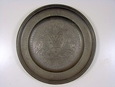 Ancienne Assiette Etain