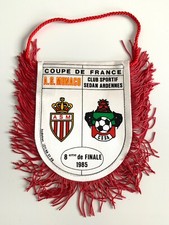 AS Monaco ASM Sedan Ardennes CSSA rare fanion coupe de France 1985 football