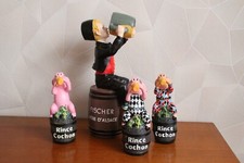 NEUF / 4 FIGURINES PUBLICITAIRE / BIERE RINCE COCHON & FISCHER BIERE D'ALSACE