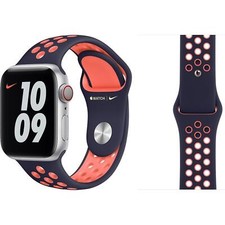 Véritable Apple Nike Sport Montre Bande - Noir Bleu / Brillant Mango - 38mm/40mm