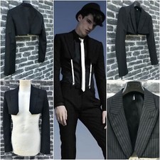 UltraRare & Iconic Dior Homme Hedi Slimane SS06 Pinstripe Wool Bolero Blazer 