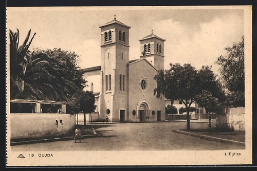 Cpa oujda eglise - oujda,,