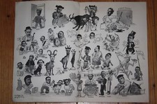 Affiche dessin menu original signé Jean BRIAN mégisserie Française 1948 Grenoble