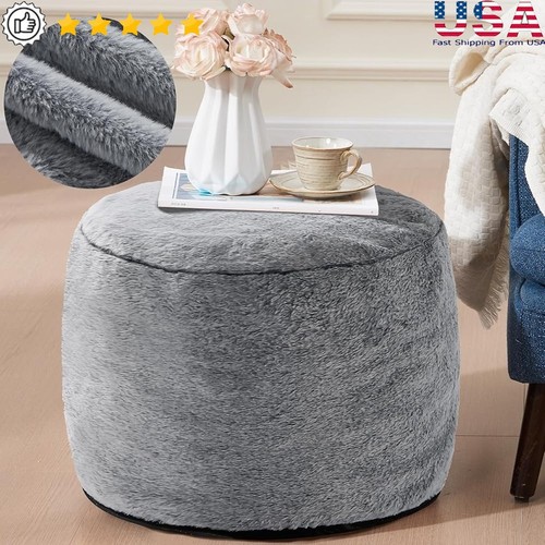 Round pouf ottoman soft foot - ottoman,