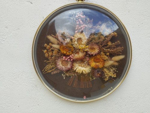 Cadre verre bombé fleurs