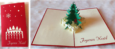 Carte de Noel "Petit sapin avec cloche" en 3D kirigami Pop Up 
