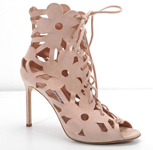 Manolo blahnik pink laser cut - manolo,