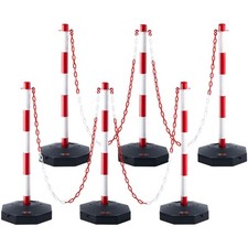VEVOR 6PCs Poteaux de Signalisation Cône de Signalisation sur Socle Chaîne 2 m
