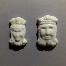 lot FEVES PORTRAIT ROI-REINE/ MAURIN Année 1988 porcelaine blanche vernis