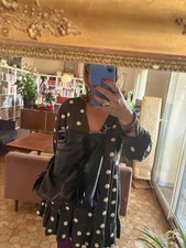 Sac M MAJE en cuir noir grand