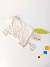 Doudou Plat Renard/Loup Blanc Crème Vert Rayé Orange Koko La Lune - Moulin Roty