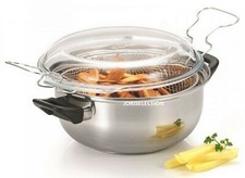 Friteuse Baumalu inox diam 26 cm + couvercle verre 