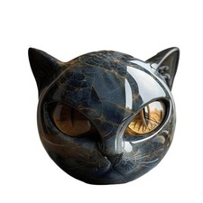 Figurine Chat Noir Marbre