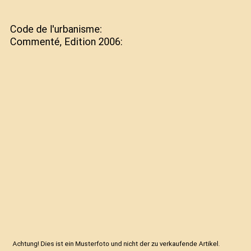 Code urbanisme - code, de