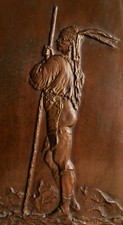 Plaque bronze bas-relief