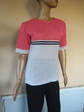 PULL PRINTANIER MARINIERE BLANC NOIR ET ROUGE T 42/44