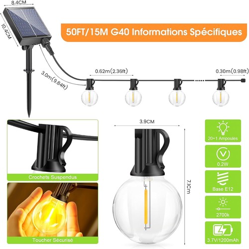 Guirlande lumineuse solaire - lumineuse,