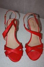 MINELLI Sandales à Talons Tissu Satiné Rouge T 38 TBE