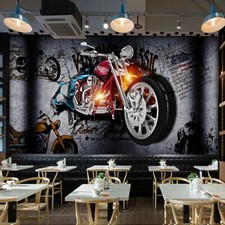PAPIER PEINT 3D MOTO GARAGE