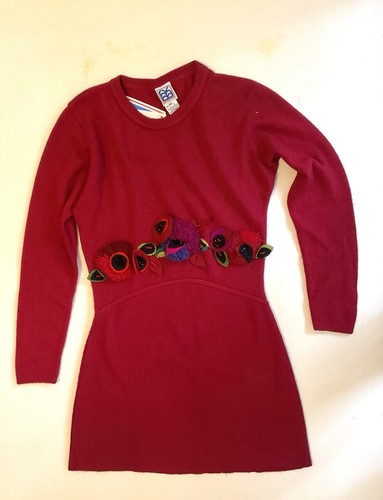 Pull vintage rouge - -laine, made