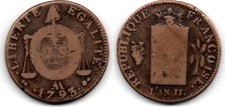 MA - 612 / France 2 Sols aux Balances 1793 AA Convention TB