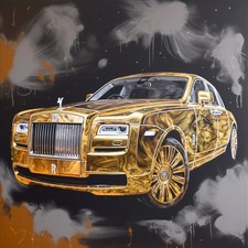 ?? Tableau Street Art 100x100 cm – Rolls Royce – Acrylique