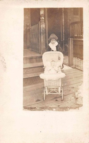 Girl pushing baby - baby, in