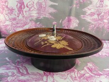 Japon boite à Bonbon Vintage poubelle de table plastique faux bois chrysanthème