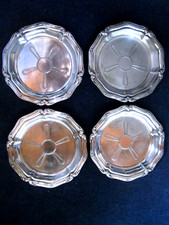 Lot 4 DESSOUS de CARAFE Art Déco métal argenté Bouteille Coaster ARMAND FRENAIS