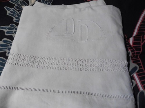 Ancien drap pur - ancien, blanc